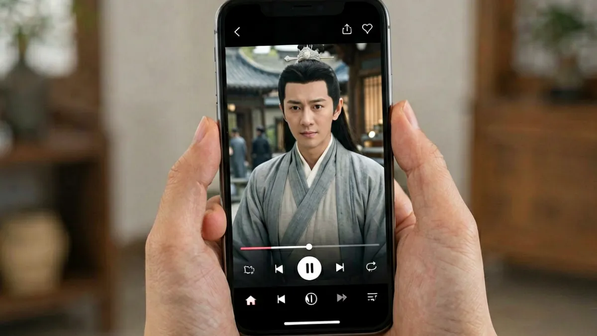 用户在手机端通过流媒体平台免费观看封神三部曲，屏幕显示高清播放界面
