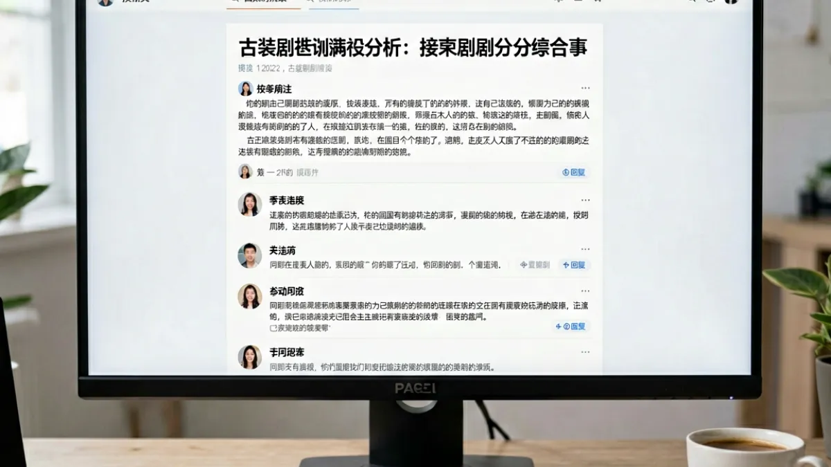 网友在社区论坛发布潘甜甜封神三部剧情分析长帖，下方有数十条热烈回复的场景